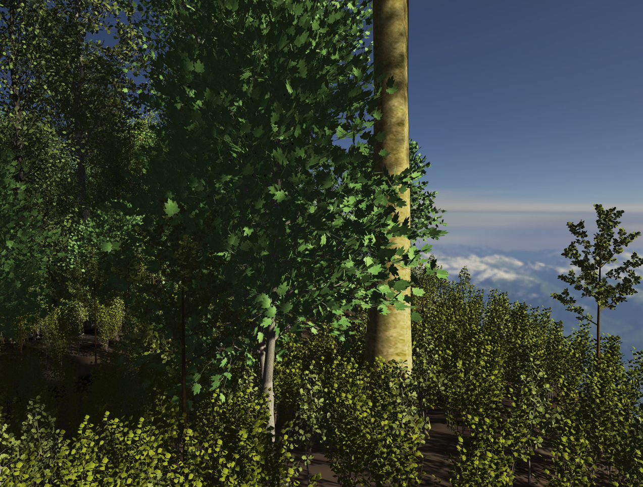 Realistic and Interactive Visualization of High-Density Plant Ecosystems