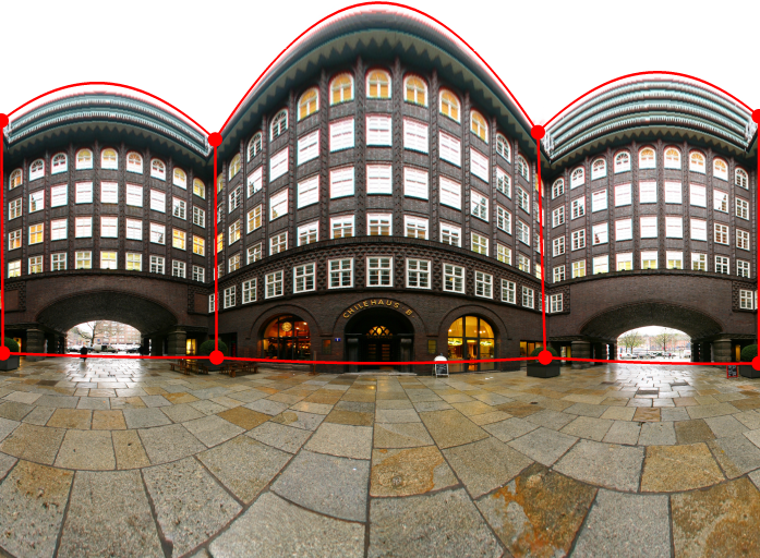 Locally Adapted Projections to Reduce Panorama Distortions