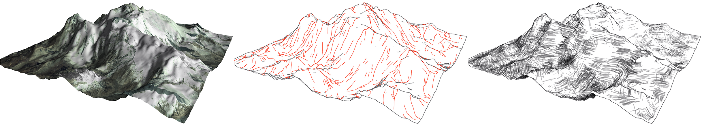 Teaser of Structure-aware Stylization of Mountainous Terrains