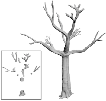 Tree Modeling with Real Tree-Parts Examples